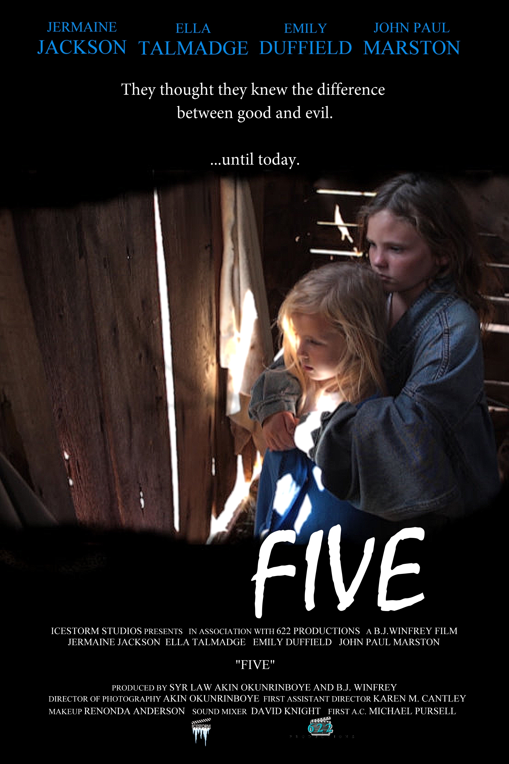 FIVE film poster featuring Jermaine Jackson, Ella Talmadge, Emily Duffield, and John Paul Marston